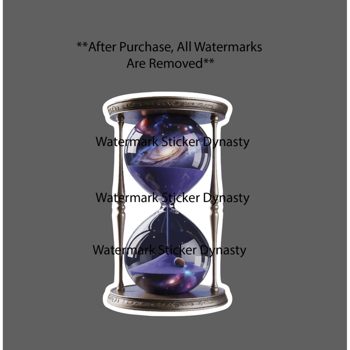 Hourglass Sticker Waterproof Decal Galaxy Space Planets Time Gift NEW