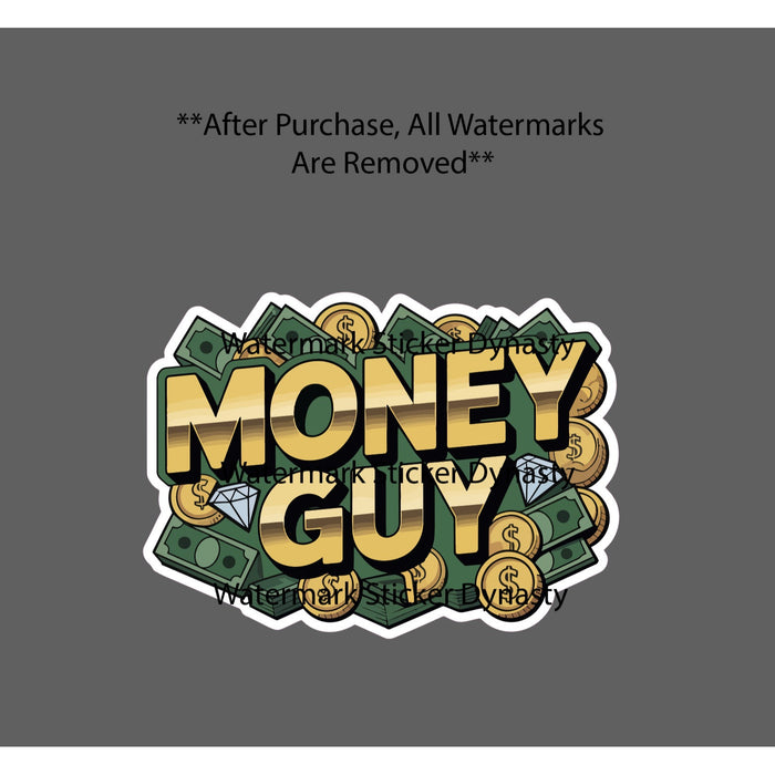 Money Guy Sticker Waterproof Decal Cash Diamond Gold Business Work Gift NEW