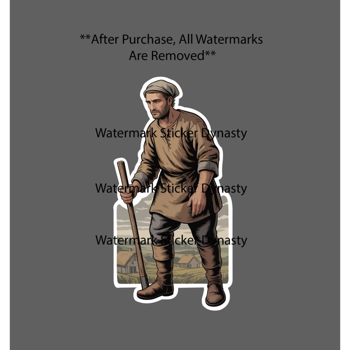 Medieval Peasant Sticker Waterproof Decal Countryside Retro Vintage Gift NEW