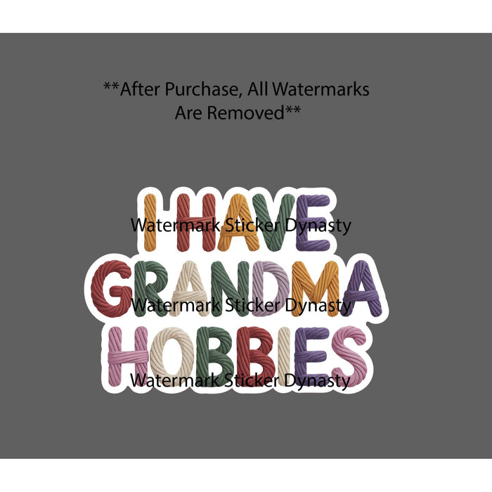 Grandma Hobbies Sticker Waterproof Decal Yarn Funny Humor Gift NEW