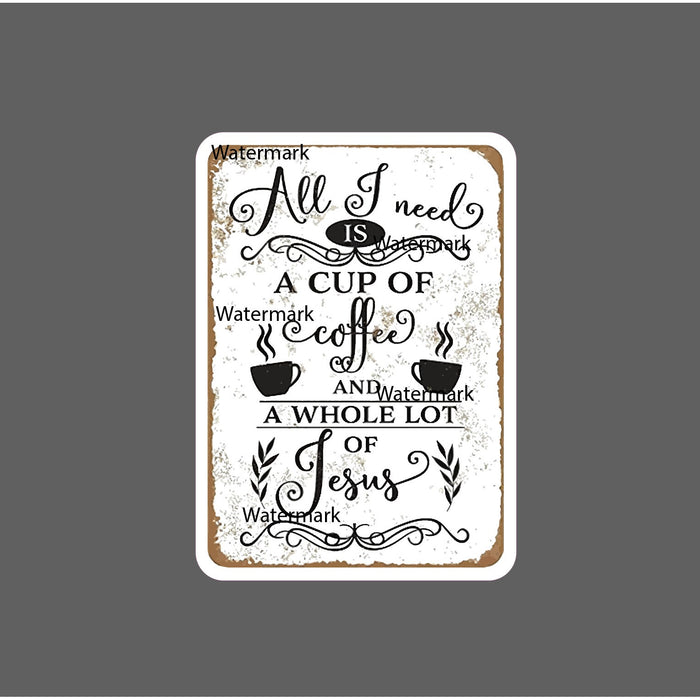 Coffee and Jesus Sticker Faith Waterproof