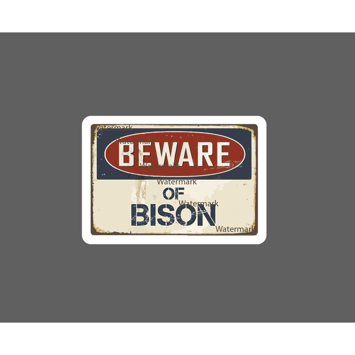 Beware of Bison Sticker Warning Caution NEW