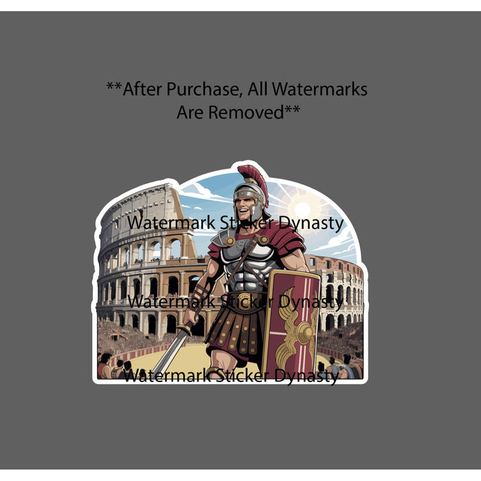 Colosseum Sticker Waterproof Decal Roman Soldier Rome History Gladiator Gift NEW