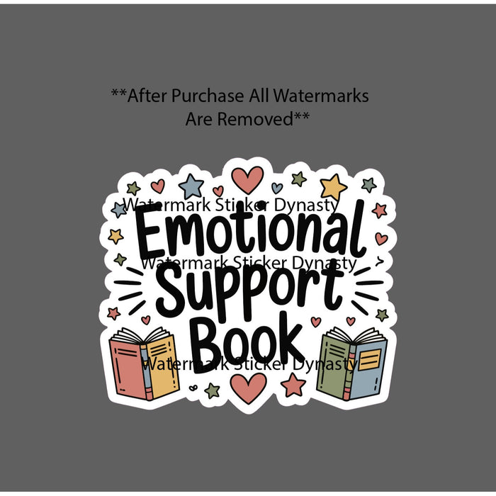 Emotional Support Book Sticker Waterproof Decal Reading Reader Novel Gift NEW