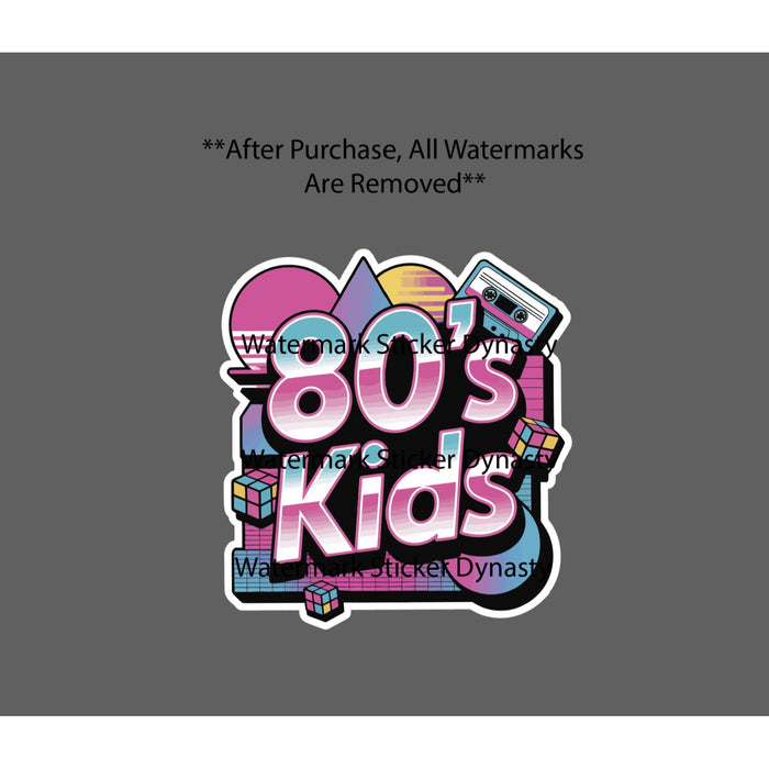 80's Kids Sticker Waterproof Decal Neon Colorful Age Era Music Life Gift NEW