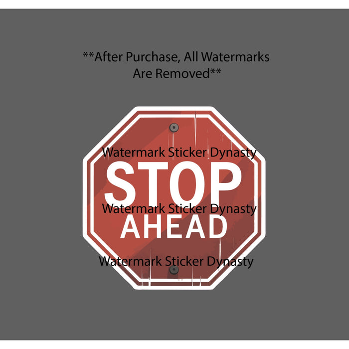 Stop Ahead Sticker Waterproof Decal Traffic Sign Retro Vintage Gift NEW