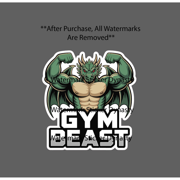 Gym Beast Sticker Waterproof Decal Dragon Animal Lifting Weights Strong Gift NEW