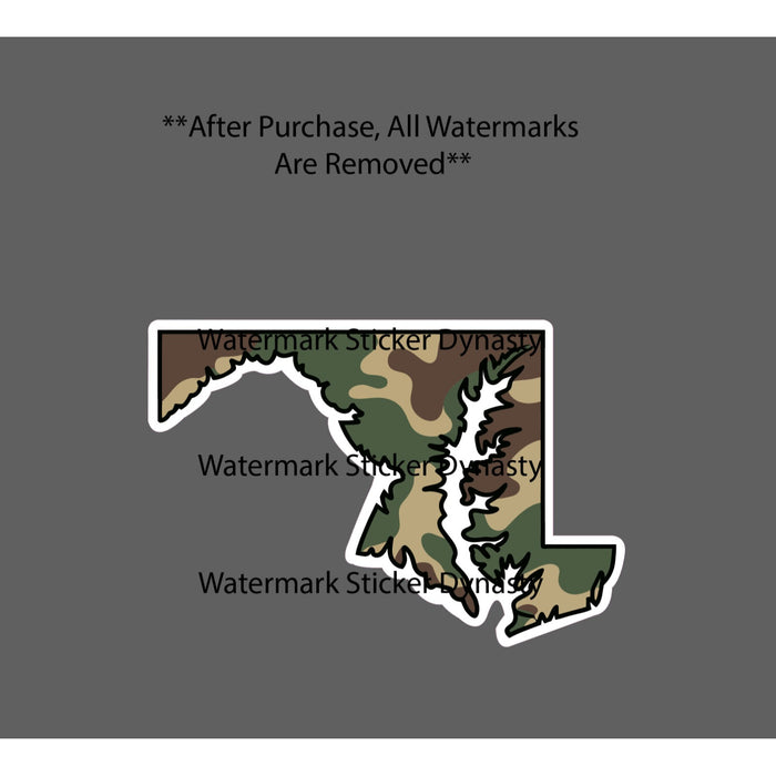 Maryland Sticker Waterproof Decal Camo State Outdoor Travel Gift NEW