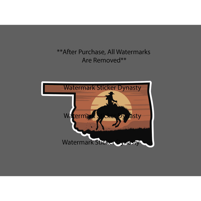 Oklahoma Cowboy Sticker Waterproof Decal Western Country Ranch State Gift NEW