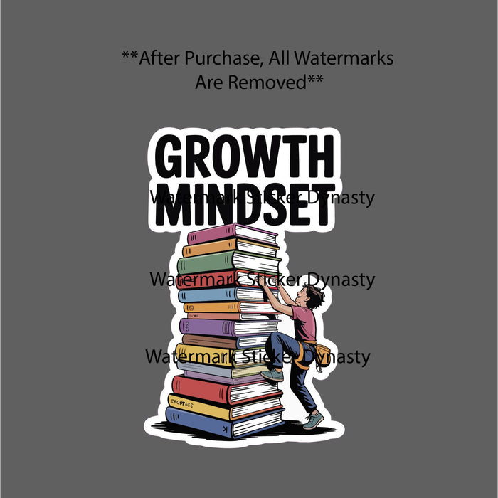 Growth Mindset Sticker Waterproof Decal Books Reading Knowledge Gift NEW