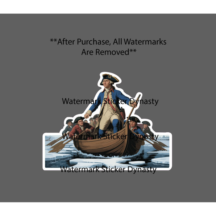 George Washington Crossing The Delaware Sticker Waterproof Decal USA Gift NEW