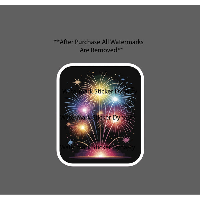 Fireworks Sticker Waterproof Decal Show Party 4th of July New Years Gift NEW
