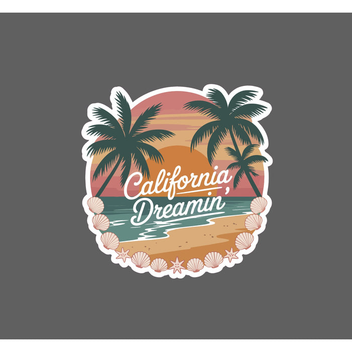 California Dreamin' Sticker Waterproof Decal Ocean Wave Surf Cali Gift NEW