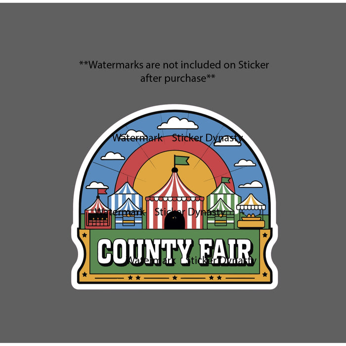 County Fair Sticker Waterproof Decal Food Local Travel Event Tents Gift NEW