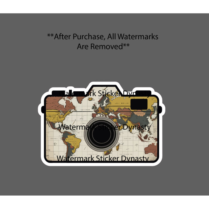 Camera Map Sticker Waterproof Decal Travel Outdoor Country Photography Gift NEW