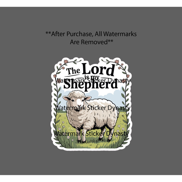 The Lord Is My Shepherd Sticker Waterproof Decal Sheep Scripture Jesus Gift NEW