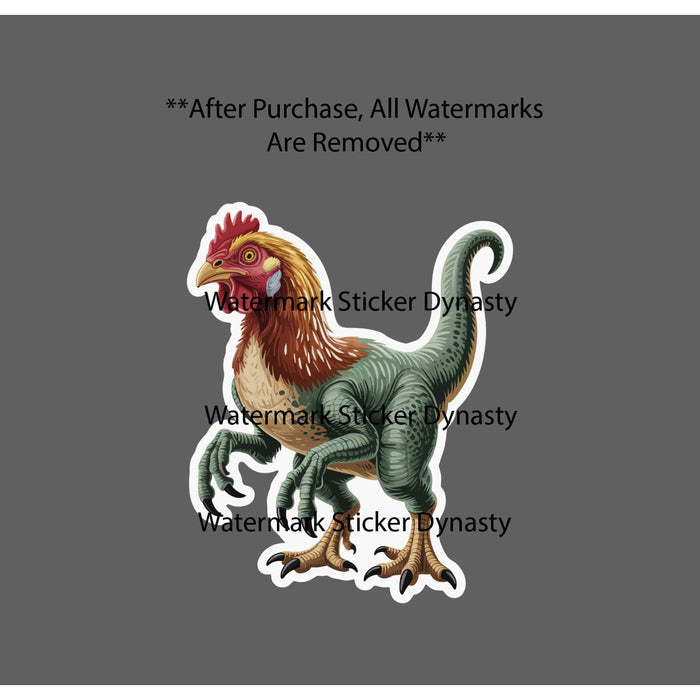 Chicken Velociraptor Sticker Waterproof Decal Farm Dinosaur Eggs Funny Gift NEW