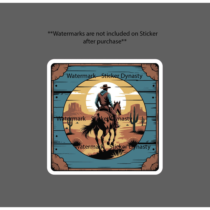 Cowboy Sticker Waterproof Decal Western Cows Horse Desert Travel Gift NEW