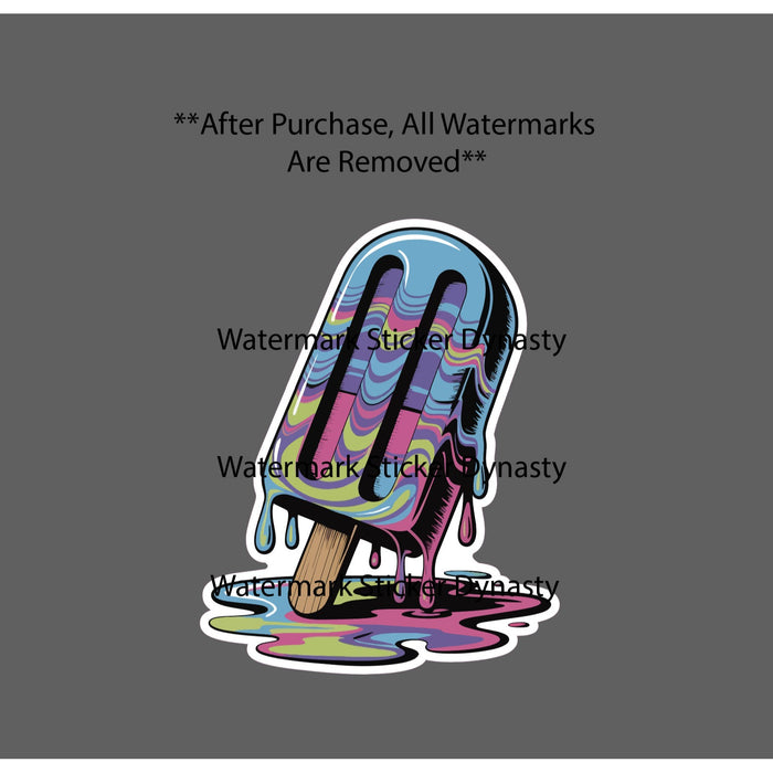 Ice Cream Bar Sticker Waterproof Decal Trippy Abstract Melting Gift NEW