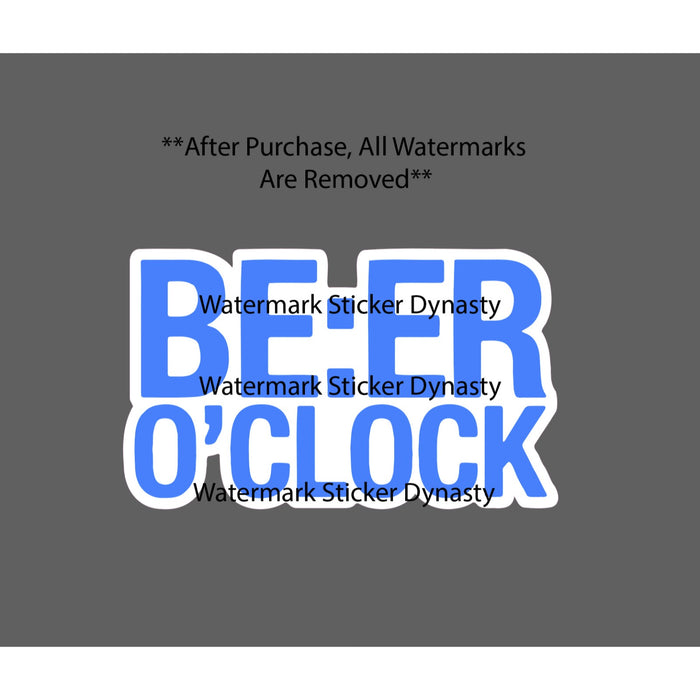 Beer O'clock Sticker Waterproof Decal Time Brew Drinking Party Funny Gift NEW