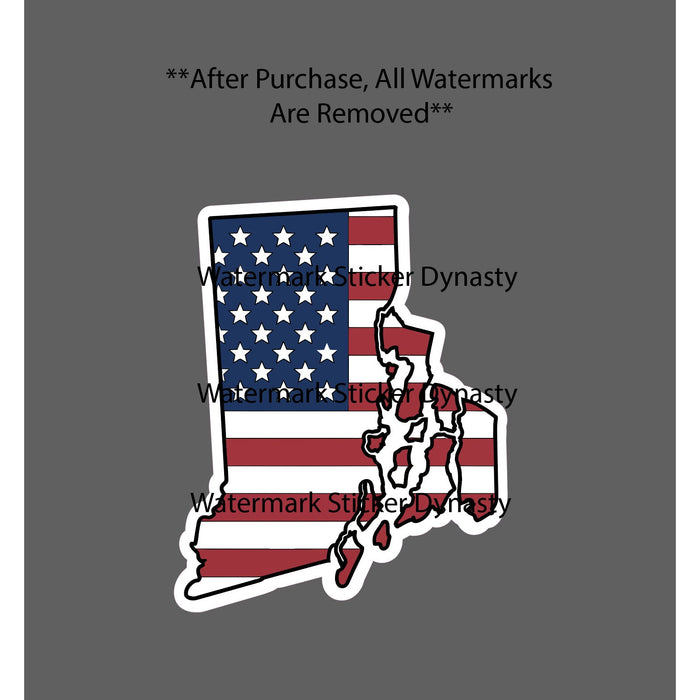 Rhode Island Sticker Waterproof Decal USA Flag America Patriotic State Gift NEW