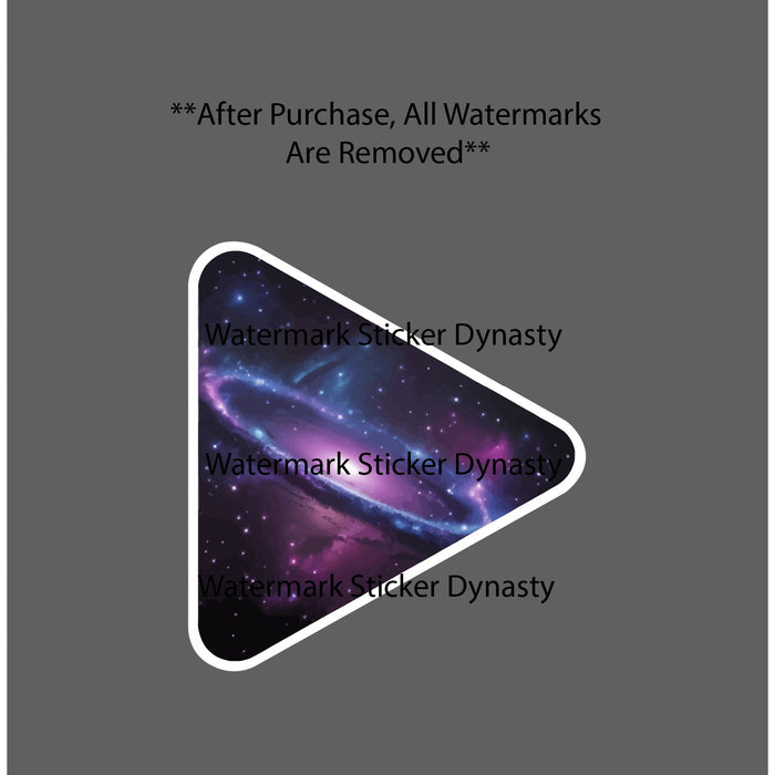 Play Button Sticker Waterproof Decal Galaxy Space Stars Moon Music Gift NEW