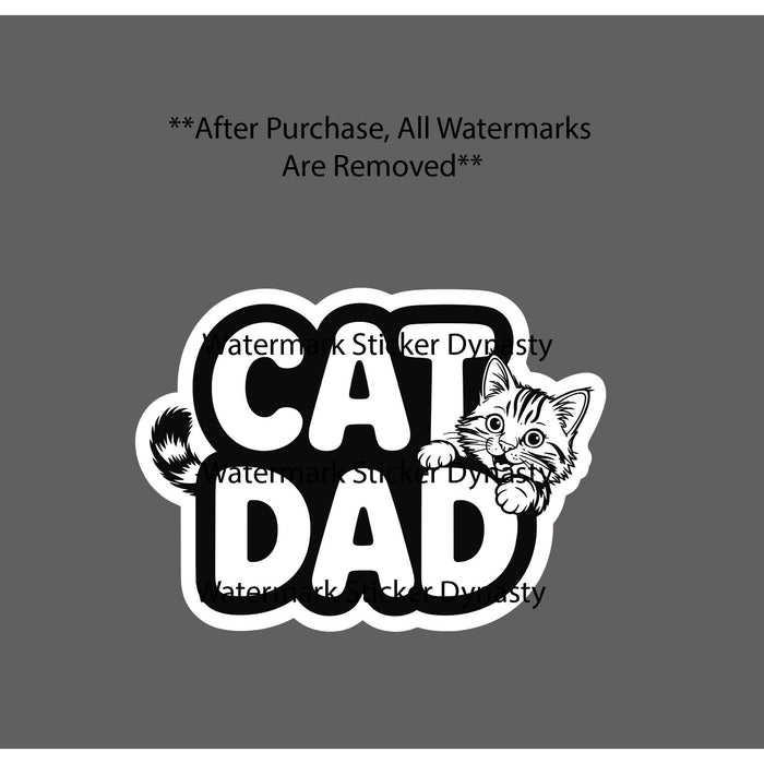 Cat Dad Sticker Waterproof Decal Father Feline Cats Pet Family Friend Gift NEW