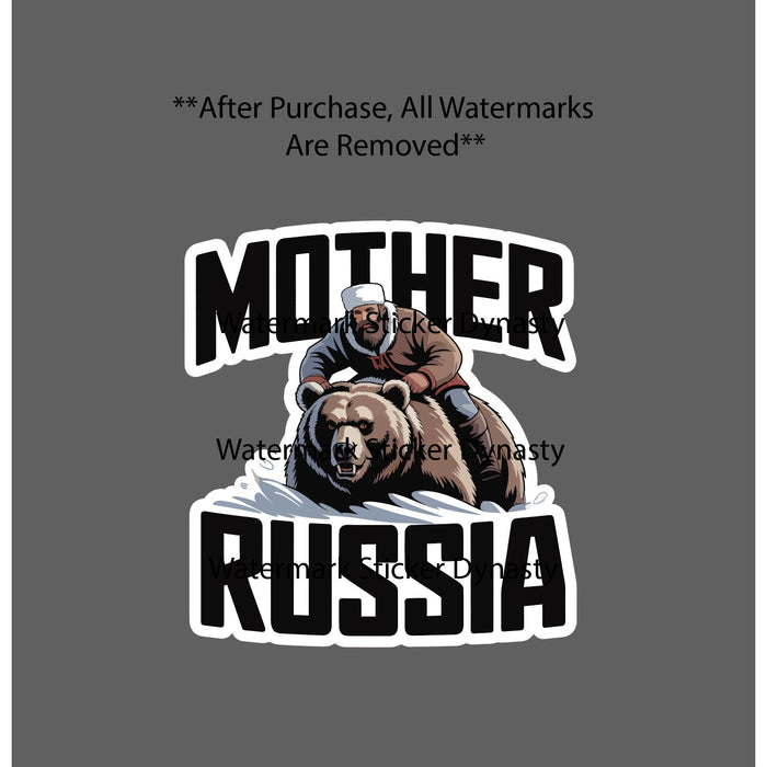 Mother Russia Sticker Waterproof Decal Grizzly Bear Snow Winter Funny Gift NEW