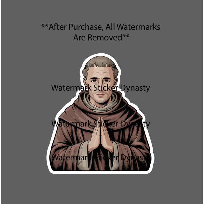 Medieval Monk Sticker Waterproof Decal Jesus Faith Aestheticism Prayer Gift NEW