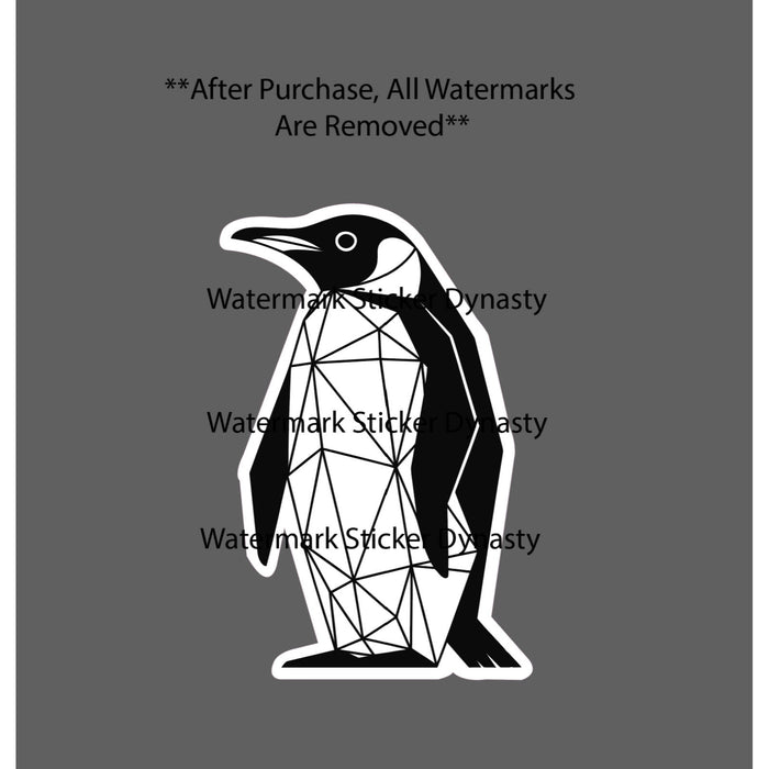 Penguin Geometric Sticker Waterproof Decal Animal Arctic Wildlife Art Gift NEW