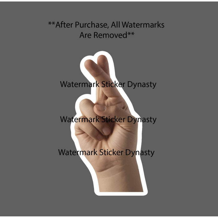Fingers Crossed Sticker Waterproof Decal Hand Promise Promises Luck Gift NEW
