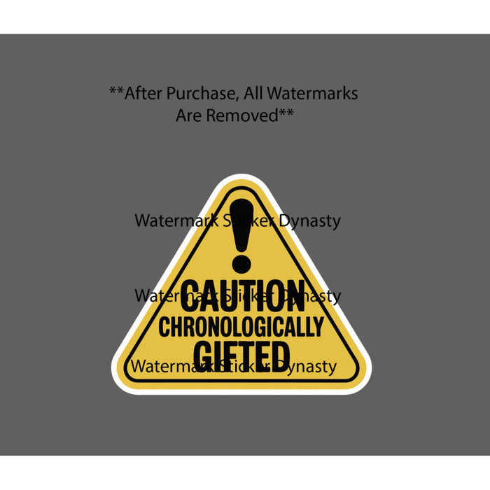 Chronologically Gifted Sticker Waterproof Decal Time Old Retro Vintage Gift NEW