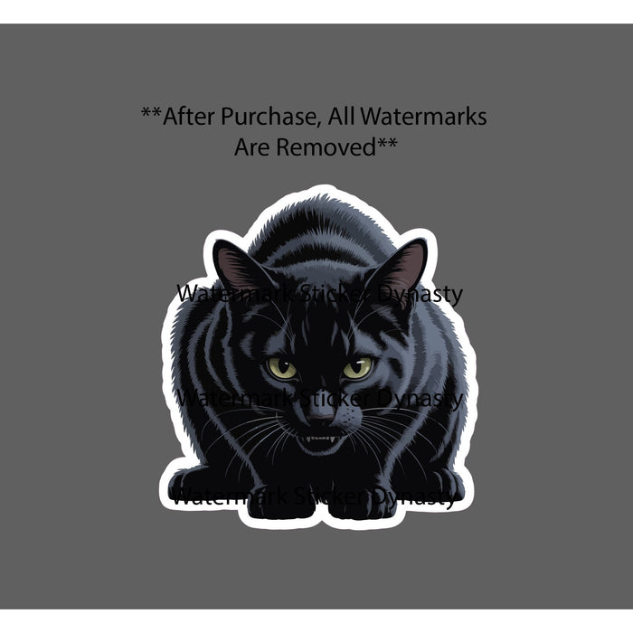 Angry Black Cat Sticker Waterproof Decal Animal Pet Horror Scary Gift NEW
