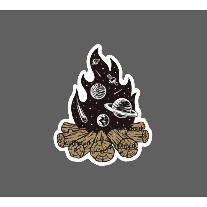 Campfire Sticker Space Planet Waterproof