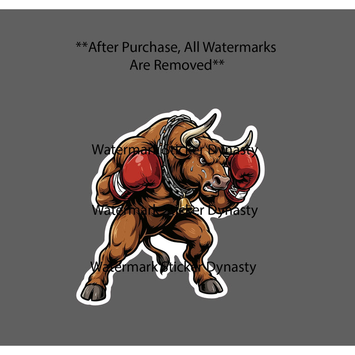 Bull Boxer Sticker Waterproof Decal Boxing Sports Tough Game Gift NEW