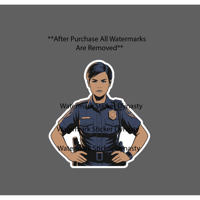 Police Officer Sticker Waterproof Decal Woman Female Duty Service Work Gift NEW