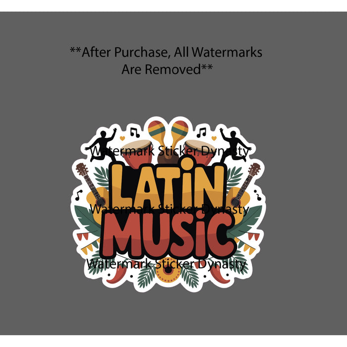 Latin Music Sticker Waterproof Decal Musica Dance Dancing Drums Guitar Gift NEW