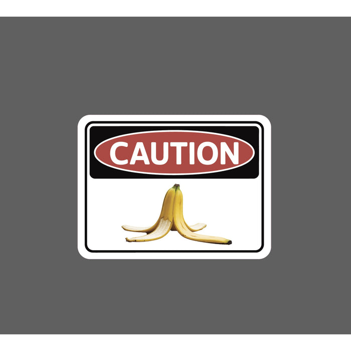 Caution Banana Sticker Waterproof Decal Slippery Funny Humor Fruit Gift NEW