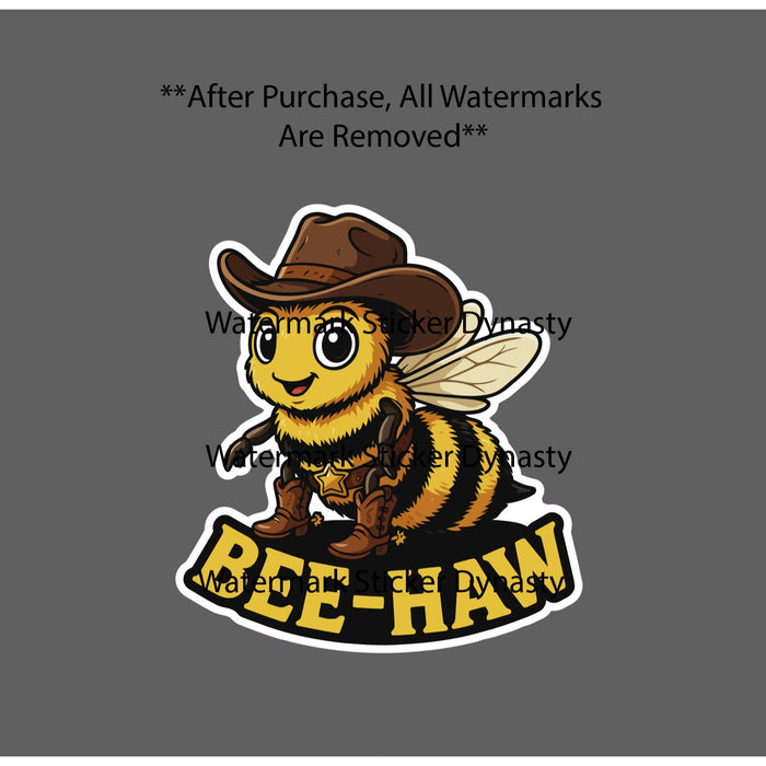 Bee-Haw Sticker Waterproof Decal Animal Country Western Cowboy Wild Gift NEW