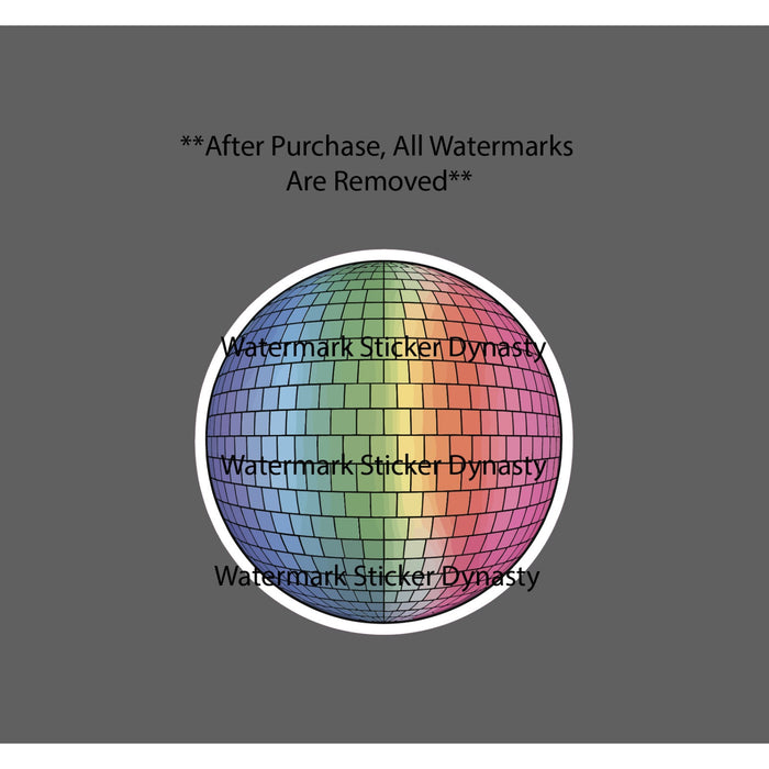 Rainbow Disco Ball Sticker Waterproof Decal Party Hippie Dance Music Gift NEW