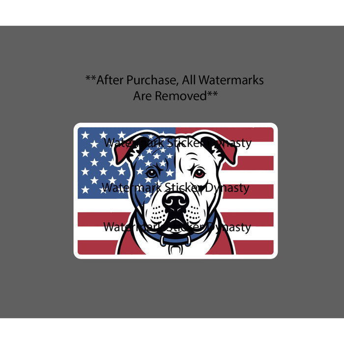 Pitbull Sticker Waterproof Decal USA Flag American Bully United States Gift NEW