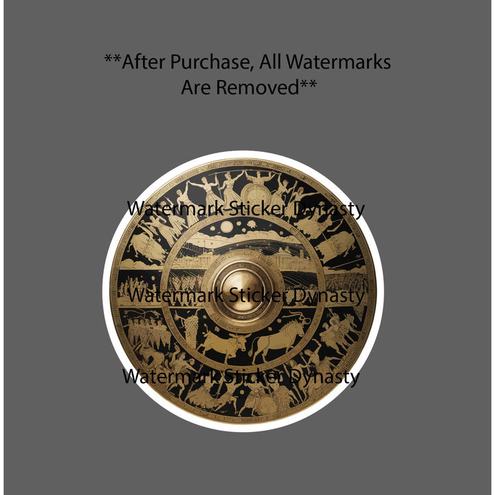 Shield Of Achilles Sticker Waterproof Decal Warrior Greek Troy War Gift NEW