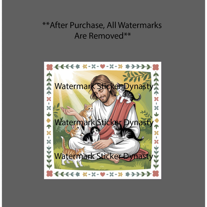 Jesus Sticker Waterproof Decal Cats Kittens Animal Pet Family Friend Gift NEW