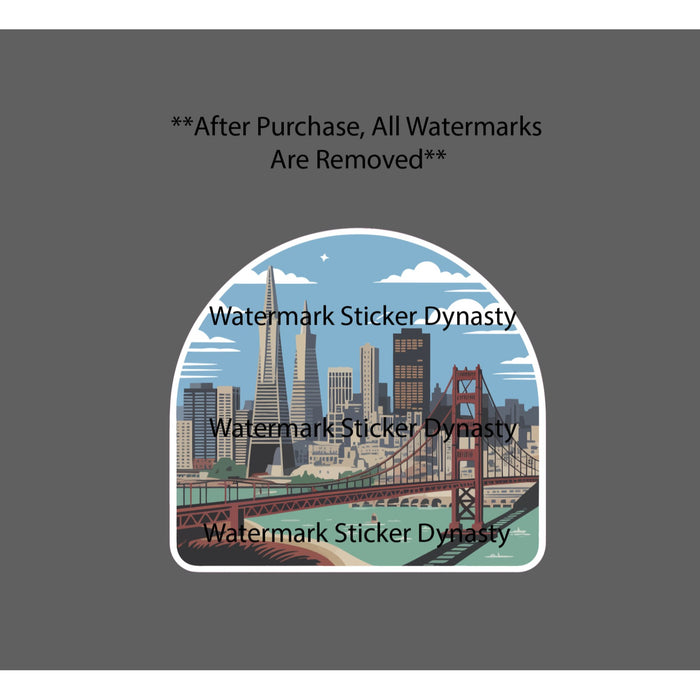 San Francisco Sticker Waterproof Decal City Skyline Golden Gate Bridge Gift NEW
