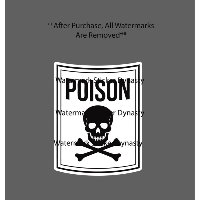 Poison Sticker Waterproof Decal Label Skull Crossbones Death Warning Gift NEW