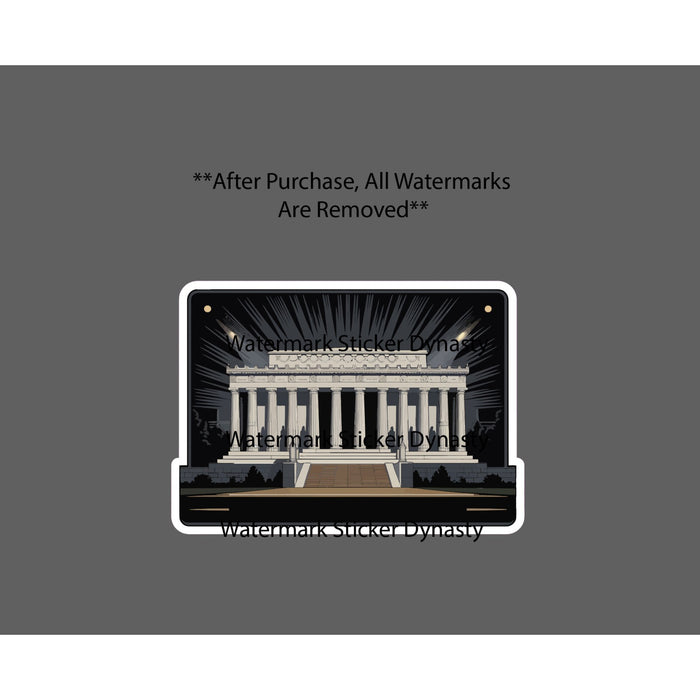 Lincoln Memorial Sticker Waterproof Decal Washington DC Travel City USA Gift NEW
