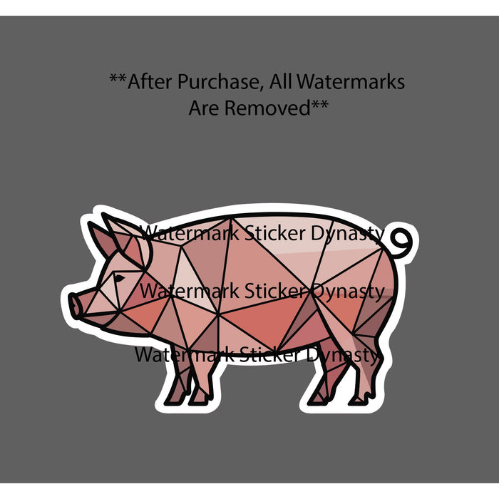 Pig Geometric Sticker Waterproof Decal Animal Farm Bacon Art FFA Show Gift NEW