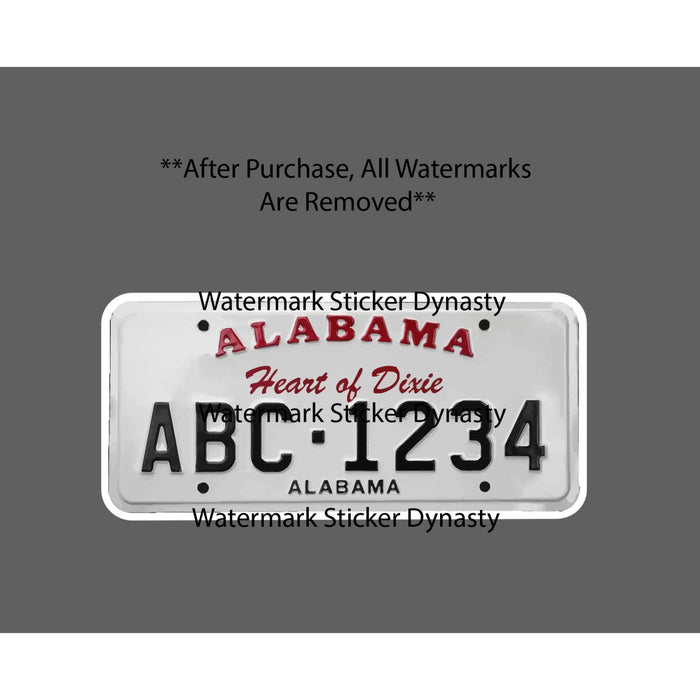 Alabama License Plate Sticker Waterproof Decal State South Dixie Gift NEW