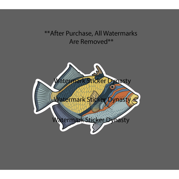 Triggerfish Sticker Waterproof Decal Ocean Beach Animal Fish Fishing Gift NEW
