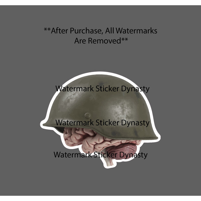 Military Brain Sticker Waterproof Decal War Warrior Helmet Soldier Gift NEW